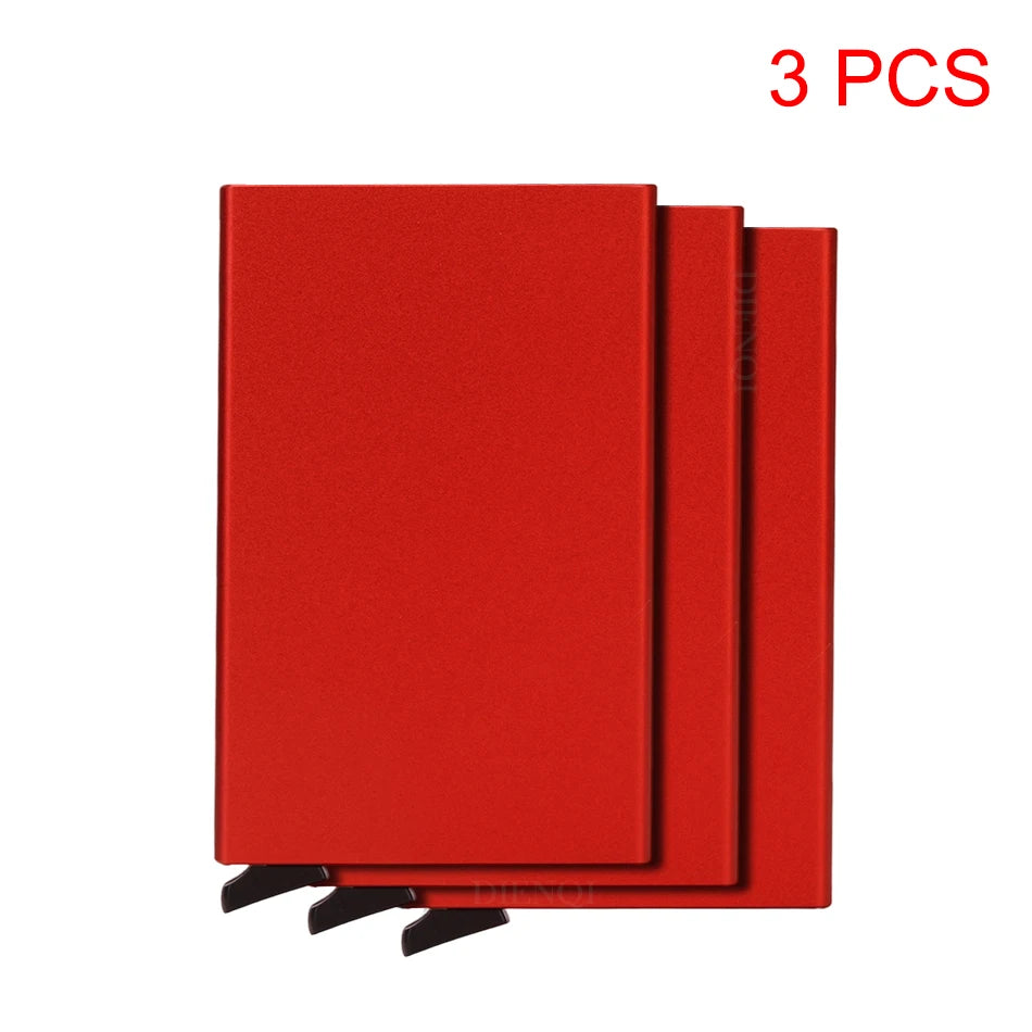 Carteira Slim em Metal com RFID – Porta-Cartões Pop-Up Unissex