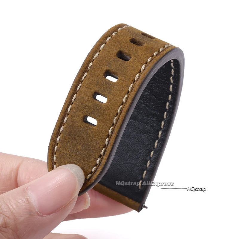 Pulseira para Relógio em Couro Impermeável com Liberação Rápida – 20mm e 22mm Pulseira Universal para Homens e Mulheres