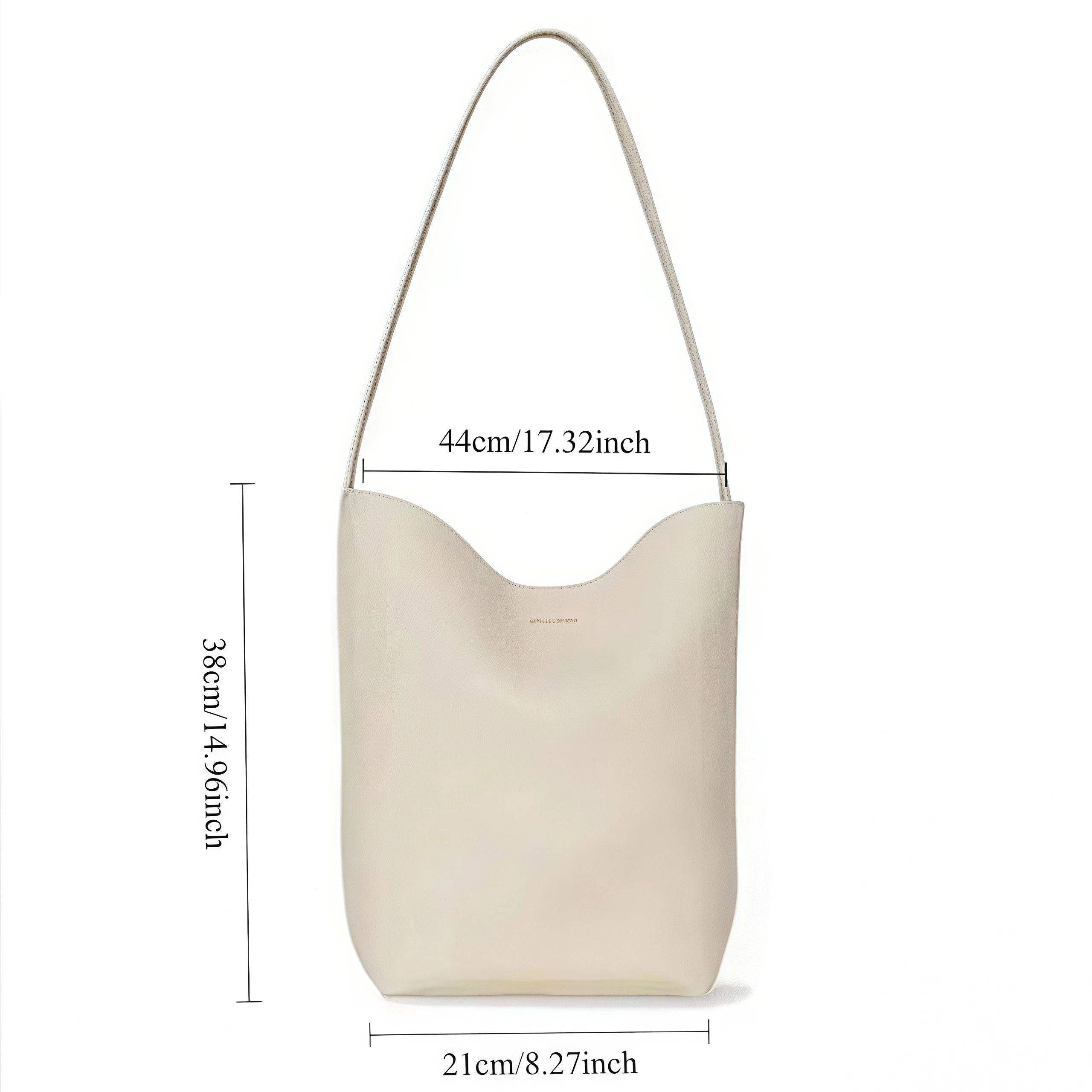 Bolsa Feminina Bucket em Couro – Bolsa Tote Estruturada Macia com Alça de Mão e Ombro, Estilo Minimalista de Luxo (Caramelo)