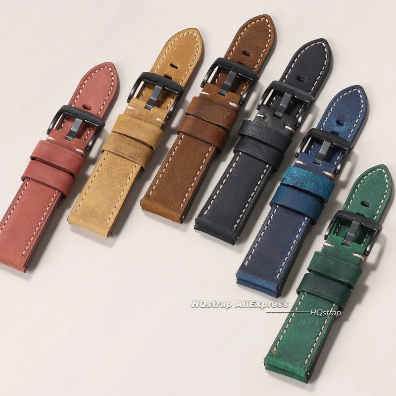Pulseira para Relógio em Couro Impermeável com Liberação Rápida – 20mm e 22mm Pulseira Universal para Homens e Mulheres