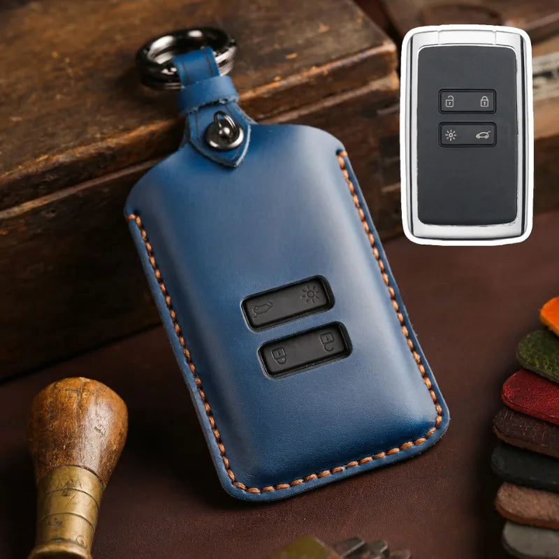 Capa de Couro para Chave Renault – Estojo Protetor Compatível com Austral, Kadjar, Clio, Megane, Captur, Arkana, Koleos, Zoe e Scenic